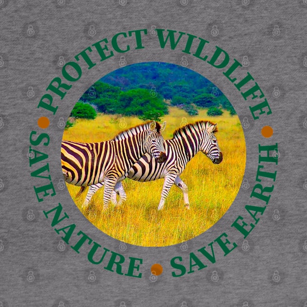 Wildlife Conservation Earth Day Zebras by PathblazerStudios